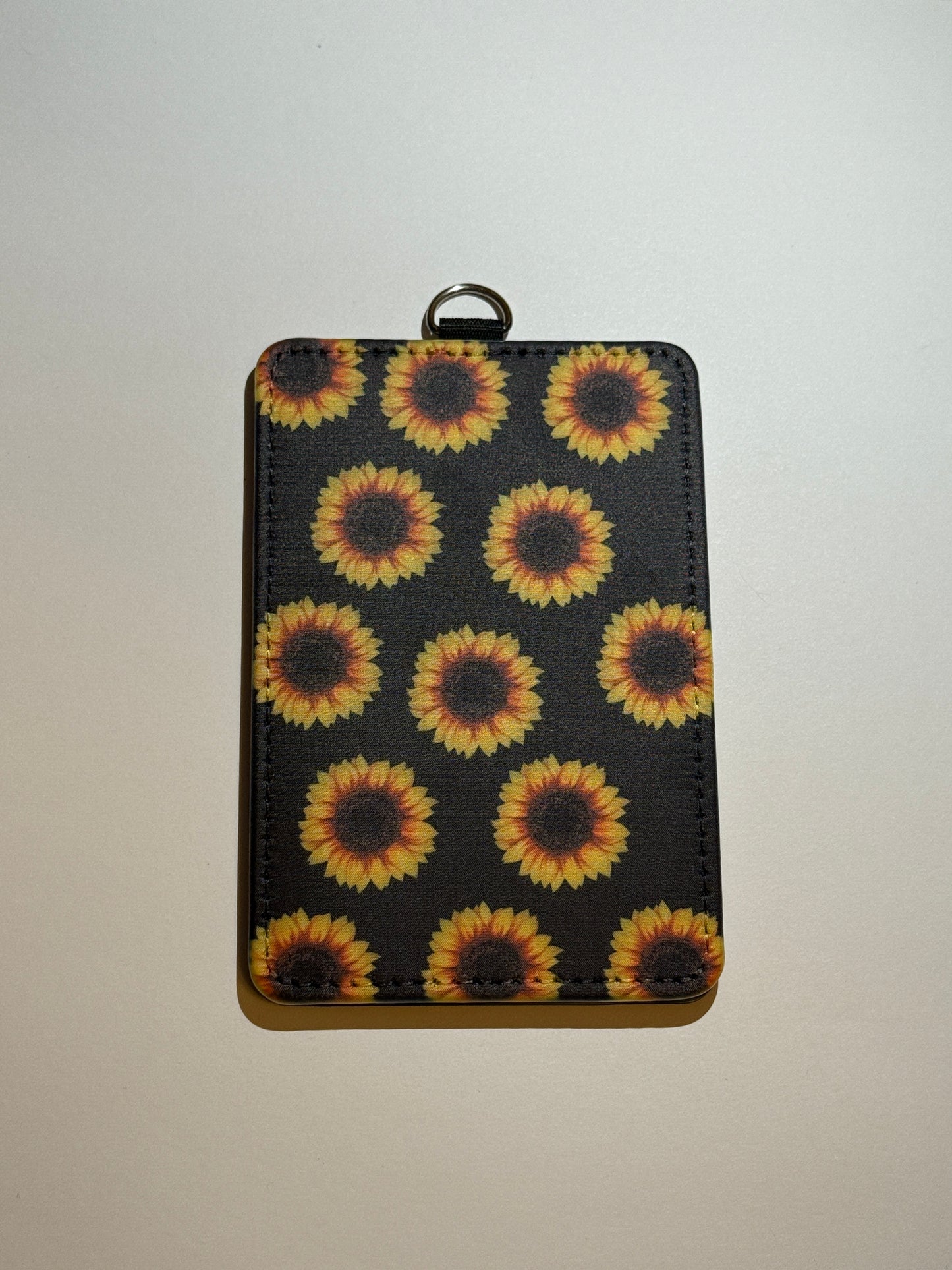 Black Sunflower Id Card Holder