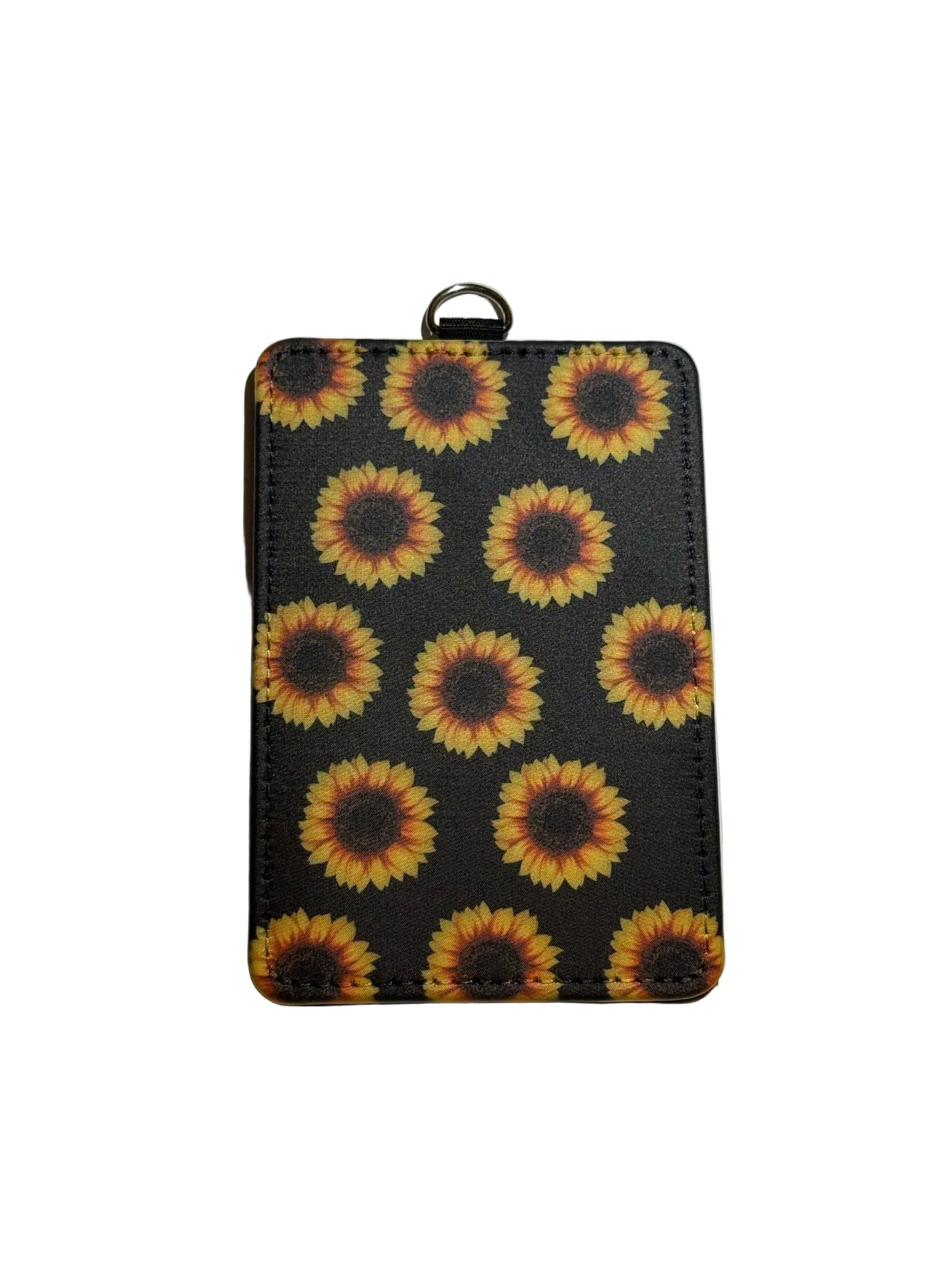 Black Sunflower Id Card Holder