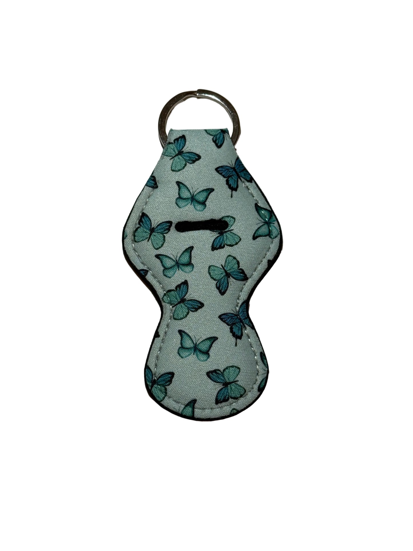 Teal Butterflies Chapstick Holder