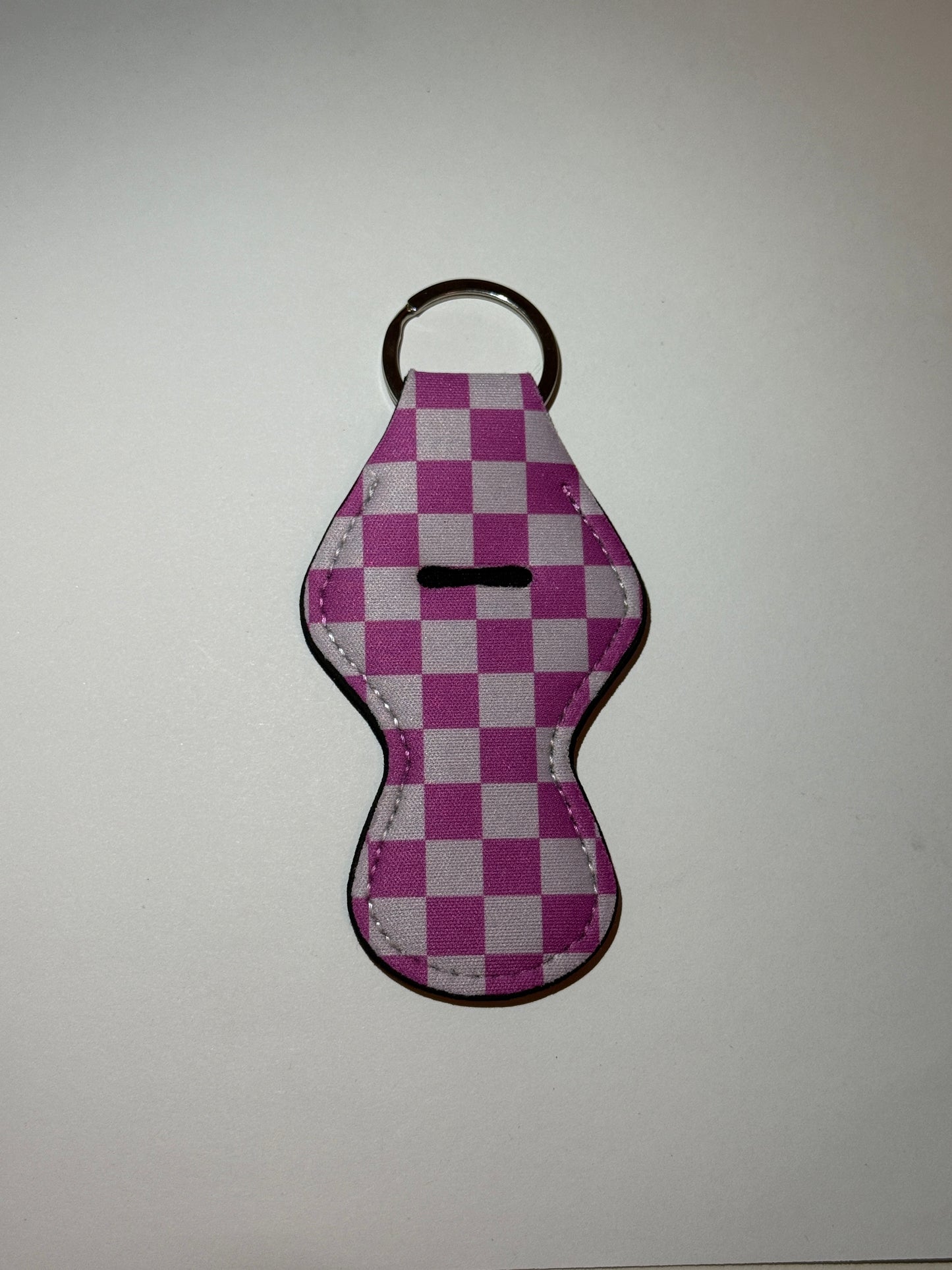 Pink Checkered Chapstick Holder