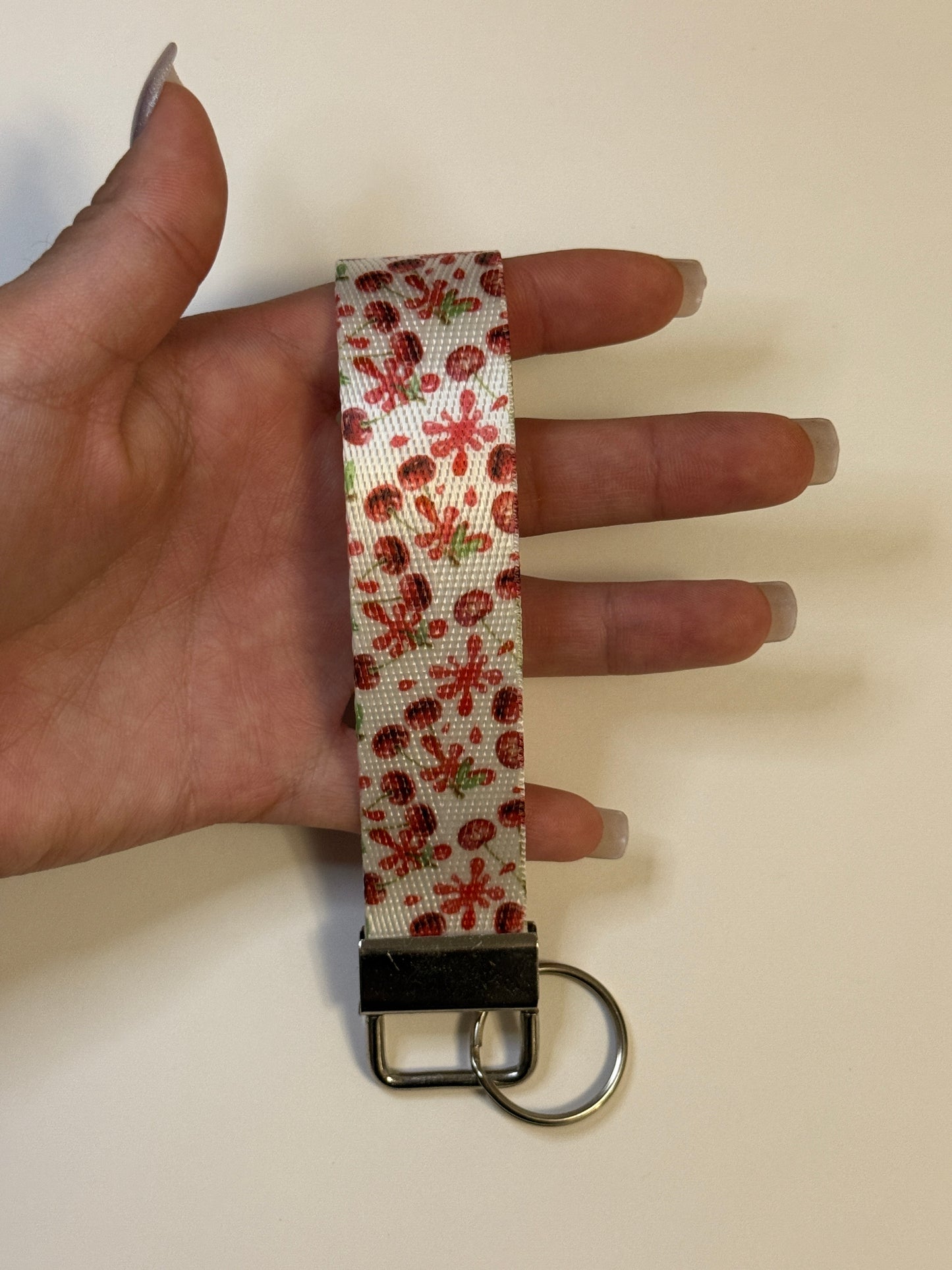 Cherry Splash Wristlet Keychain