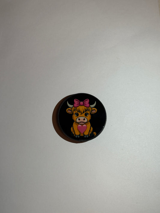 New!! V-Day Highland Cow  Phone Grip