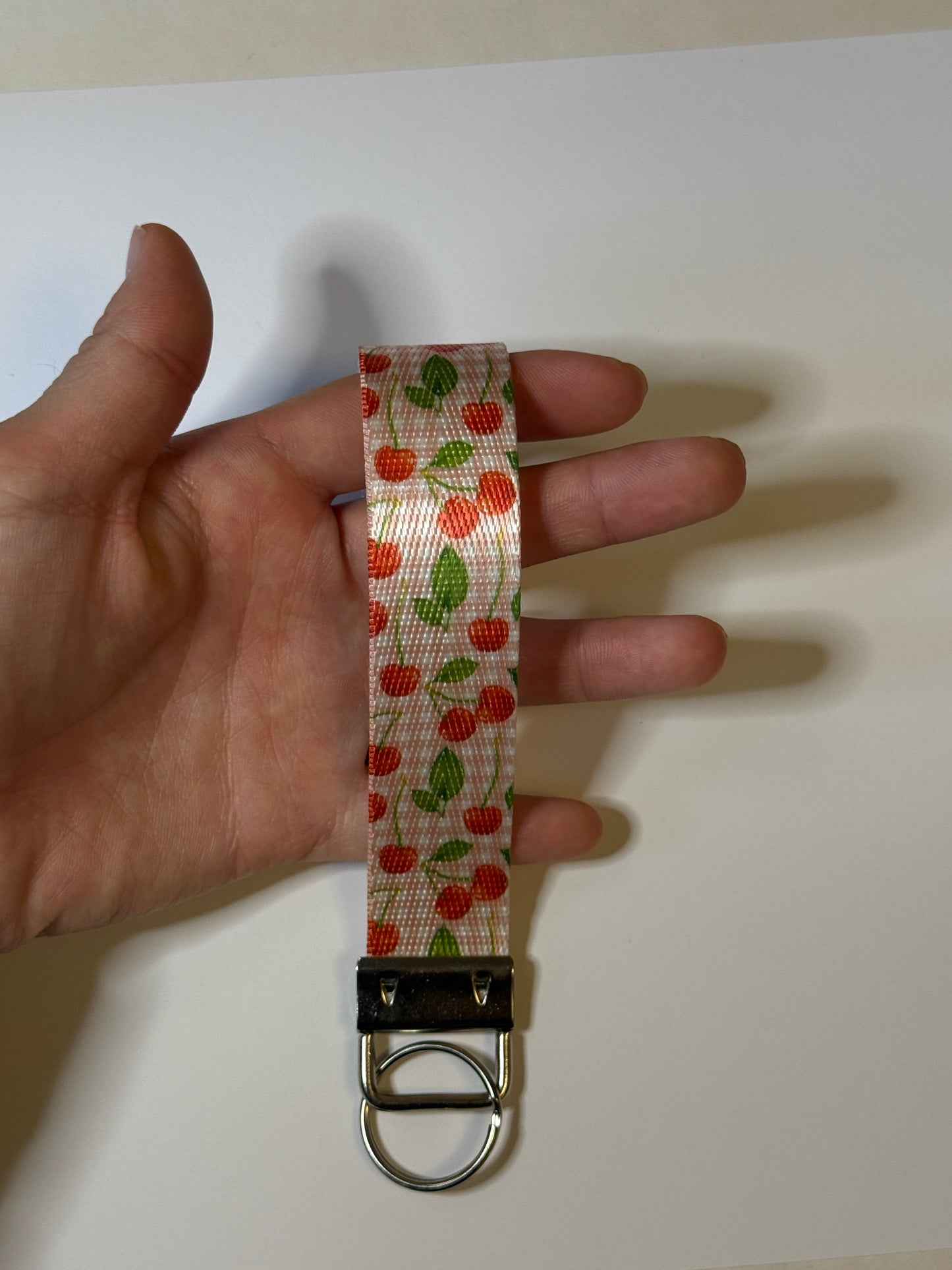 Pink Checkered Cherry Wristlet