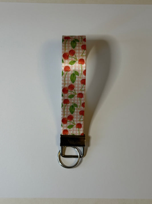 Pink Checkered Cherry Wristlet