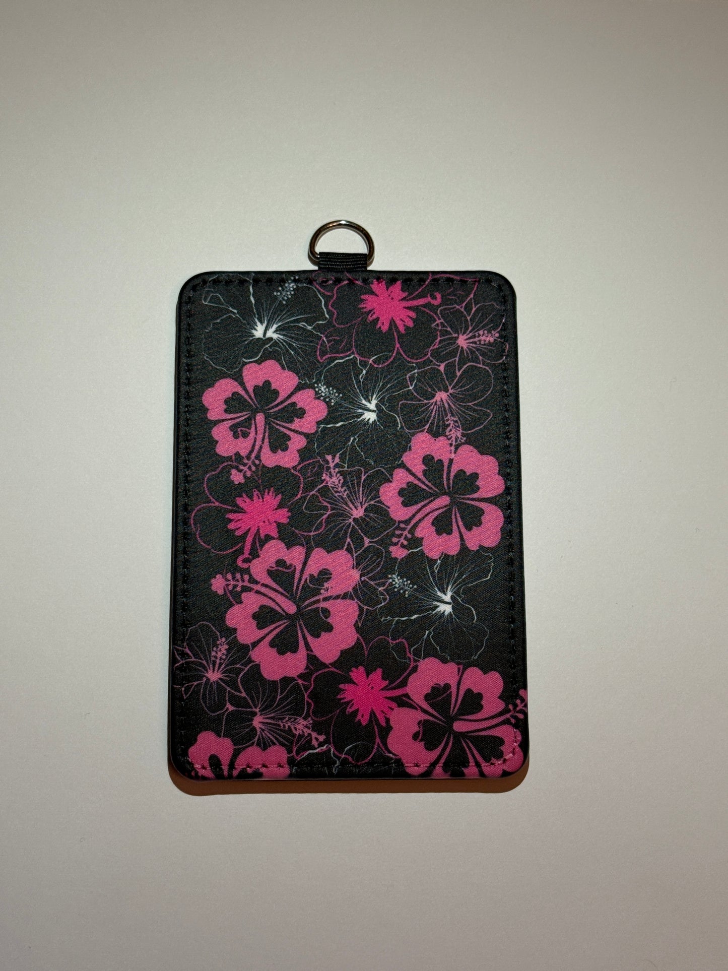 Pink Hibiscus Id Card Holder