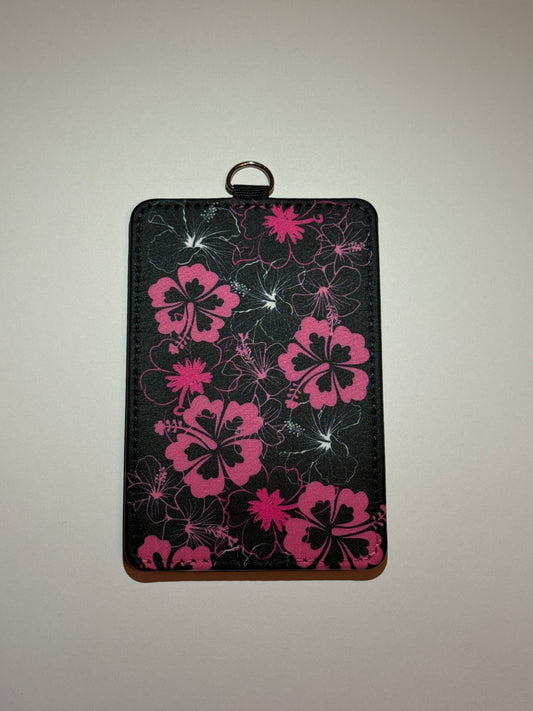 Pink Hibiscus Id Card Holder